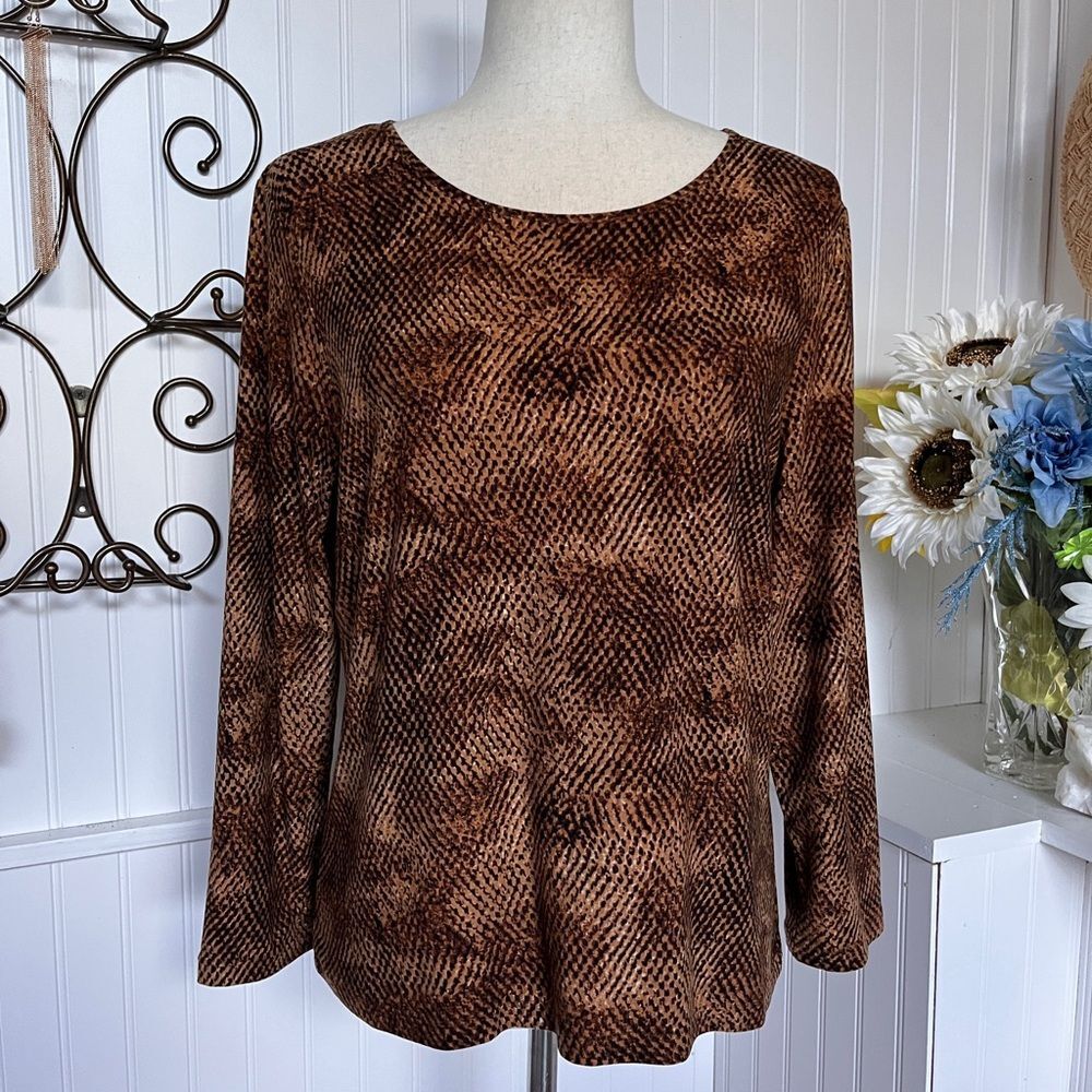 Earth Tones Black & Brown Design Blouse